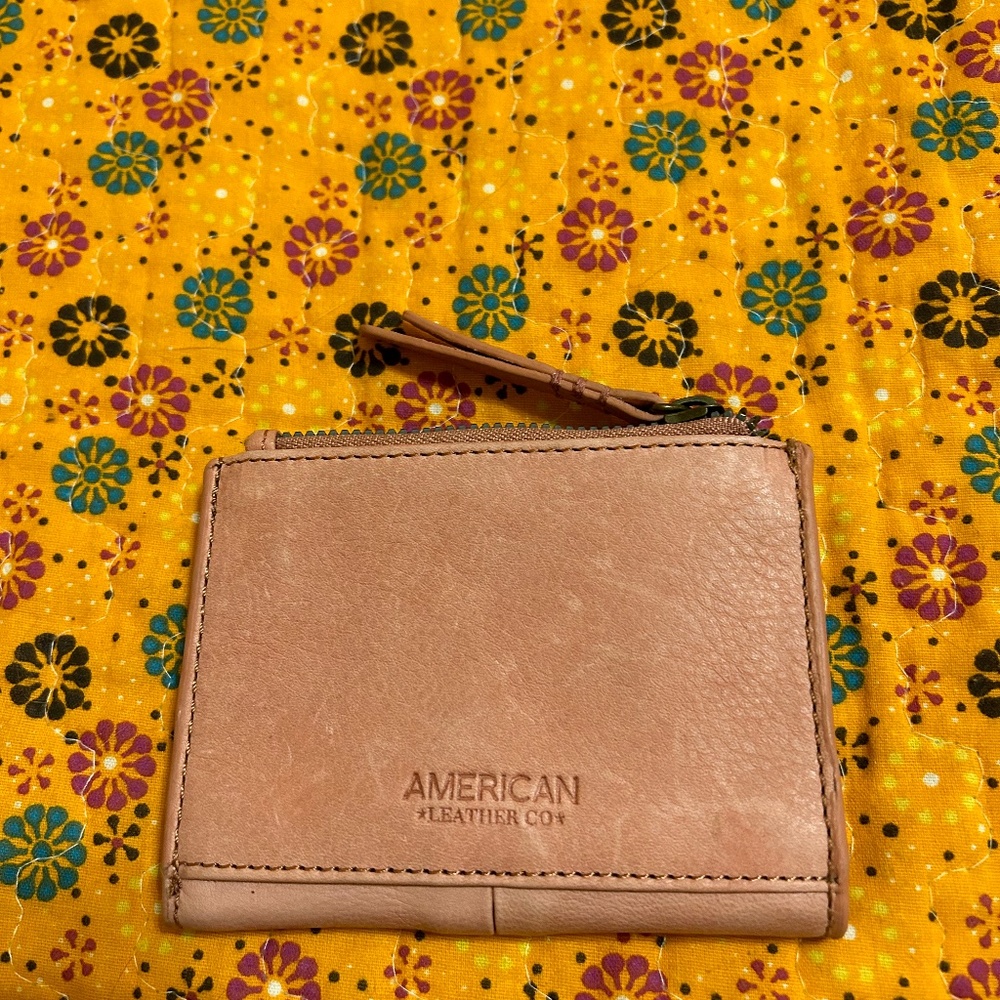 New & Unused Small leather wallet (Salmon pink color)